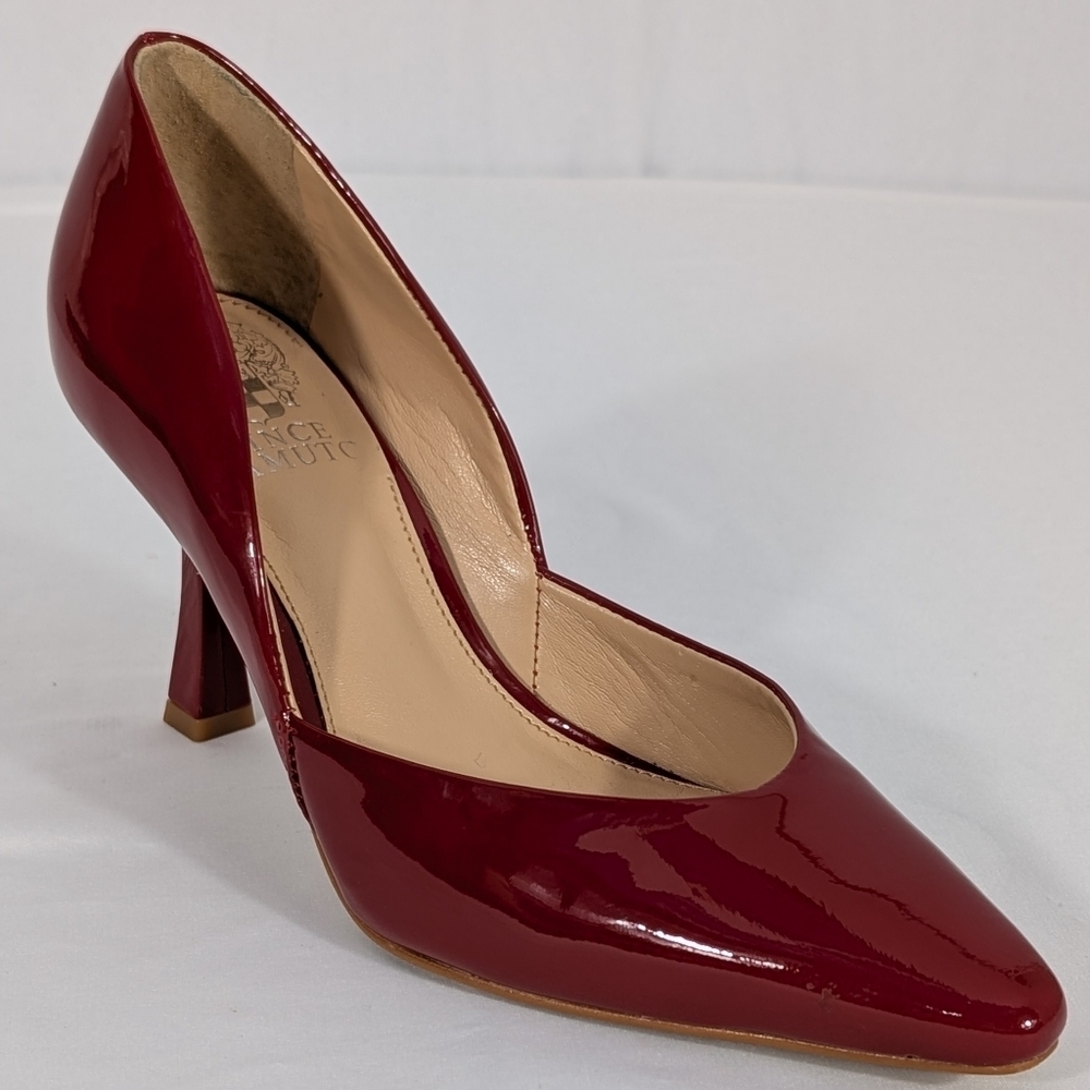 Vince Camuto Karla Glossy Red Leather Mid Heel Pointed Toe Size 5 1/2 M
